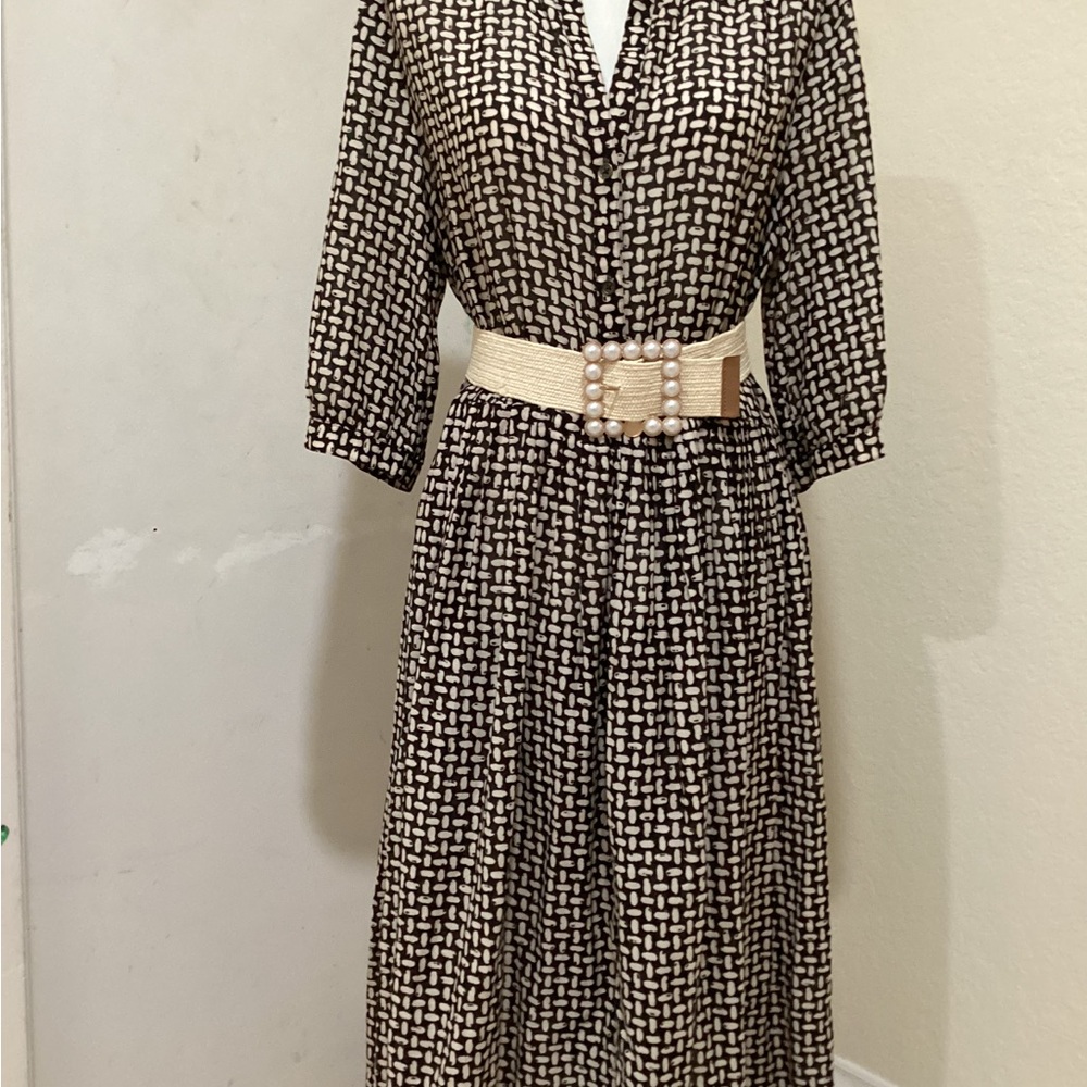 Elegant Black and Cream and black Dress